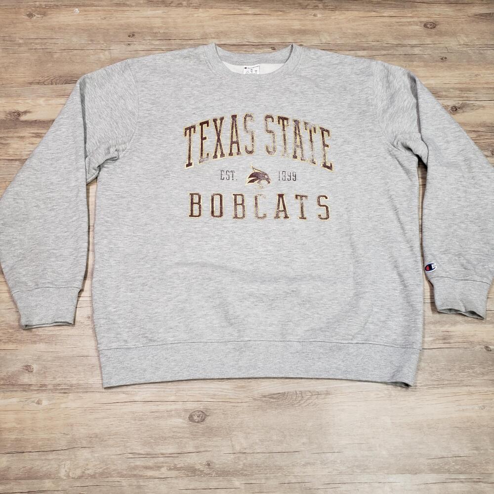 Texas State Bobcats Sweatshirt Mens XL Gray NCAA Football Champion Fleece